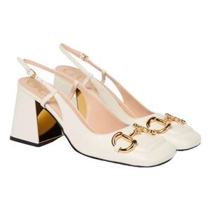 Gucci Baby Mid-Heel Horsebit Slingback Pumps size 41.5